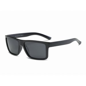 Iris P1002-D01-B01 Retro Polarized Rectangle Sunglasses