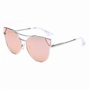 Iris CA02 CW02-B12 Women's Trendy Mirrored Lens Cat Eye Sunglasses