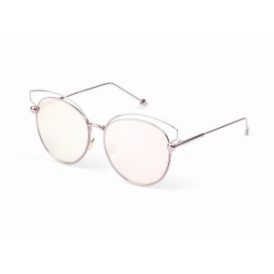 Iris D64-CR03-B12 Women Round Cat Eye Fashion Sunglasses