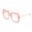 Iris S5001-C4 Women Rhinestone Square Oversize Sunglasses