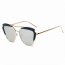 Iris CD11 D01-B05 Women's Brow Bar Mirrored Lens Cat Eye Sunglasses