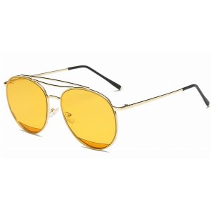 Iris S2034-CA02-70 Unisex Round Aviator Style Sunglasses