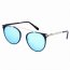 Iris A18-CD07-B07 Modern Horn Rimmed Metal Frame Round Sunglasses