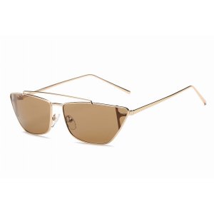 Iris S3008-C3 Women Metal Retro Flat Lens Rectangular Sunglasses