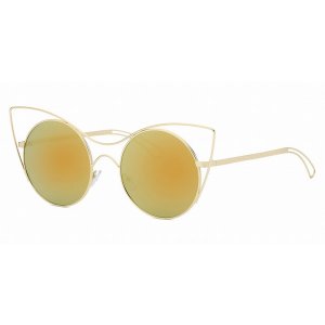 Iris S2049-CA02-B12 Women Round High Pointed Cat Eye Sunglasses