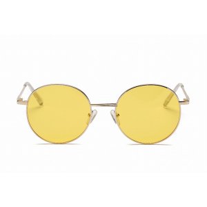 Iris S2066-C3 Retro Vintage Metal Round Sunglasses