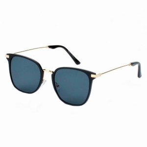 Iris A22-CB01-B23 Classic Rectangle Flat Lens Horned Rim Sunglasses