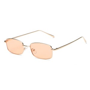 Iris S2076-C2 Retro Vintage Slim Rectangle Sunglasses