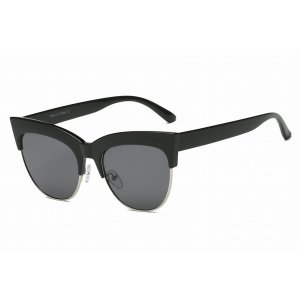 Iris S2062-C1 Women Half Frame Round Cat Eye Sunglasses