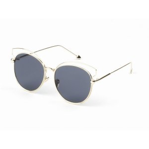 Iris D64-CA02-B01 Women Round Cat Eye Fashion Sunglasses