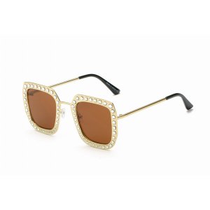 Iris S5002-C1 Metal Square Rhinestone Women Fashion Sunglasses