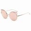 Iris CA03 CA07-B12 Women Mirrored Lens Round Cat Eye Sunglasses