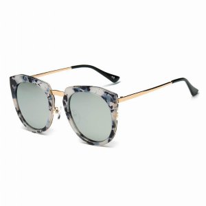 Iris PCA12 D03-P05 Mirrored Polarized Lens Oversize Cat Eye Sunglasses