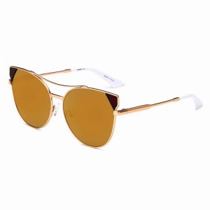 Iris CA02 CA03-B23 Women's Trendy Mirrored Lens Cat Eye Sunglasses