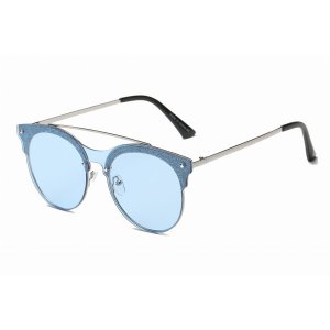 Iris S3011-C4 Round Circle Brow-bar Tinted Lens Sunglasses