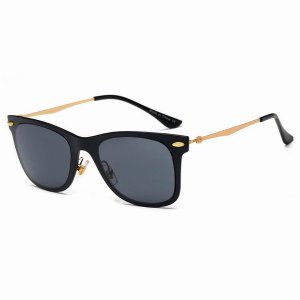 Iris D31 D02-B01 Classic Horn Rimmed Rectangle Fashion Sunglasses