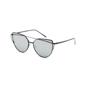 Iris D69-CD02-B05 Women Mirrored Metal Cat Eye Sunglasses