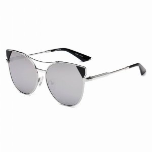 Iris CA02 CW02-B05 Women's Trendy Mirrored Lens Cat Eye Sunglasses