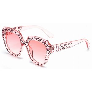 Iris S5003-C2 Women Round Cateye Rhinestone Fashion Sunglasses