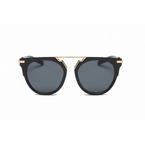 Iris S2004-D01-B01 Unisex Fashion Brow-bar Round Sunglasses