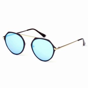 Iris A19-CD06-B07 Modern Flat Top Slender Round Sunglasses