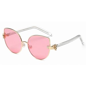 Iris S2042-CA02-B63 Women Metal Frame Cat Eye Sunglasses