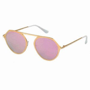 Iris A19-CA12-B50 Modern Flat Top Slender Round Sunglasses