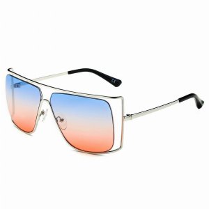 Iris CA01 CW02-B20 Women's Trendy Oversize Flat Top Metal Frame Sungla