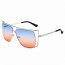 Iris CA01 CW02-B20 Women's Trendy Oversize Flat Top Metal Frame Sungla