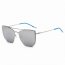 Iris CA06K CW02-B05 Oversize Polygon Mirrored Lens Cat Eye Sunglasses