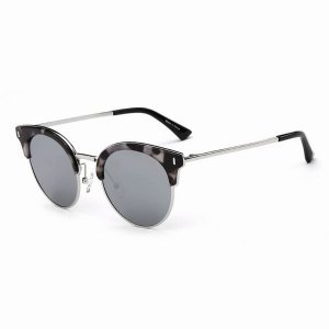 Iris CA05-S01-B05 Women Half Frame Round Cat Eye Polarized Sunglasses