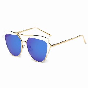 Iris CD11 W05-B29 Women's Brow Bar Mirrored Lens Cat Eye Sunglasses