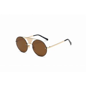 Iris S2012 CA02-B02 Modern Fashion Round Flat Divider Bridge Sunglasse