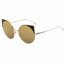 Iris CA03 CA06-B23 Women Mirrored Lens Round Cat Eye Sunglasses