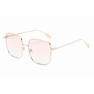 Iris S2068-C5 Women Metal Flat Lens Square Sunglasses