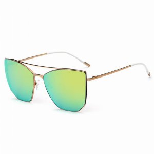 Iris CA06K CA03-B28 Oversize Polygon Mirrored Lens Cat Eye Sunglasses