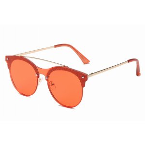 Iris S3011-C5 Round Circle Brow-bar Tinted Lens Sunglasses