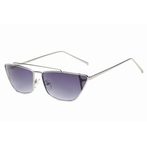 Iris S3008-C2 Women Metal Retro Flat Lens Rectangular Sunglasses