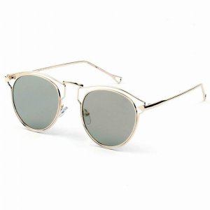 Iris D39-CA02-B23 Trendy Round Cut Out Browline Sunglasses