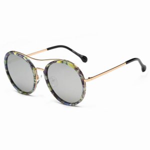 Iris PCA14 S05-P05 Retro Polarized Lens Circle Round Sunglasses