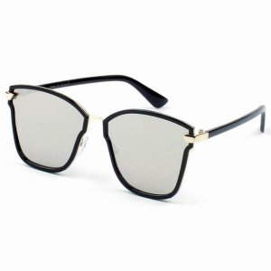 Iris D38-D01-B05 Classic Square Oversize Mirrored Fashion Sunglasses