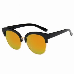 Iris D67 D01-B49 Flat Mirrored Lens Clubmaster Sunglasses