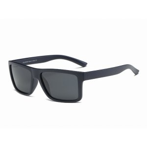 Iris P1002-T10-B01 Retro Polarized Rectangle Sunglasses