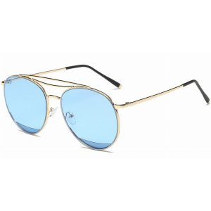 Iris S2034-CA02-B67 Unisex Round Aviator Style Sunglasses