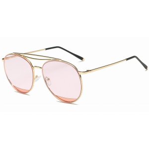 Iris S2034-CA02-B63 Unisex Round Aviator Style Sunglasses