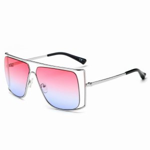 Iris CA01 CW03-B18 Women's Trendy Oversize Flat Top Metal Frame Sungla