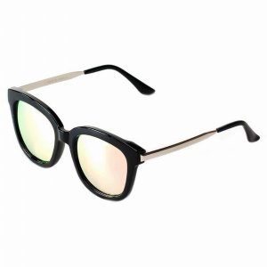 Iris CD02 D01-B12 Women's Oversize Mirrored Lens Horned Rim Sunglasses