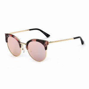 Iris CA05-R01-B31 Women Half Frame Round Cat Eye Polarized Sunglasses