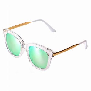 Iris CD02 W04-B16 Women's Oversize Mirrored Lens Horned Rim Sunglasses