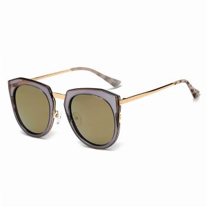 Iris PCA12 S03-P33 Mirrored Polarized Lens Oversize Cat Eye Sunglasses